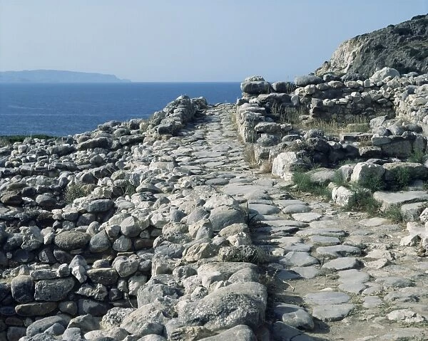 Ancient roadway in the ruins of a Minoan town