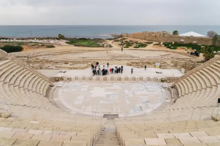 Framed Print : The ancient Roman amphitheatre in Caesarea, Israel, Middle East Framed Print : The ancient Roman amphitheatre in Caesarea, Israel, Middle East
