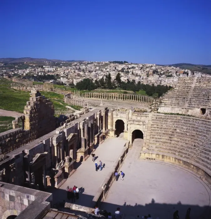 Framed Print : Ancient Roman Oval Forum, Jerash, Decapolis, Jordan Framed Print : Ancient Roman Oval Forum, Jerash, Decapolis, Jordan
