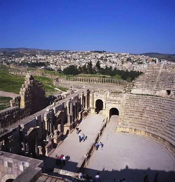 Ancient Roman Oval Forum, Jerash, Decapolis, Jordan