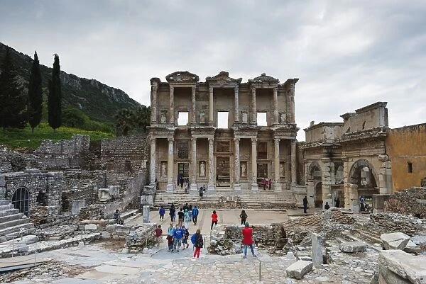 Ancient Roman ruins, The Library of Celcus, Ephesus, Anatolia, Turkey, Asia Minor