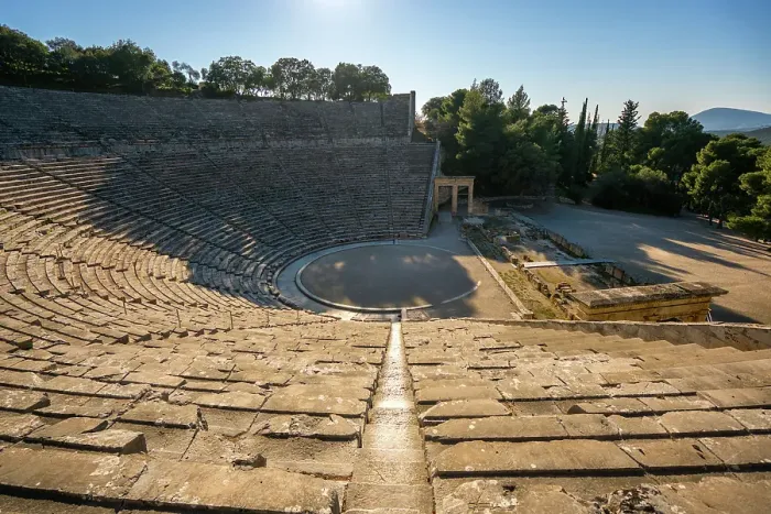 Framed Print : Ancient theatre at the Asclepieion of Epidaurus, UNESCO, Peloponnese, Greece Framed Print : Ancient theatre at the Asclepieion of Epidaurus, UNESCO, Peloponnese, Greece