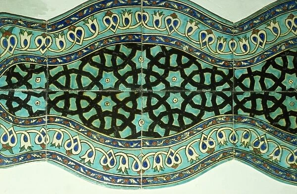 Ancient tiles in Karatay Medrese, Museum of Ceramic Art, Konya, Anatolia