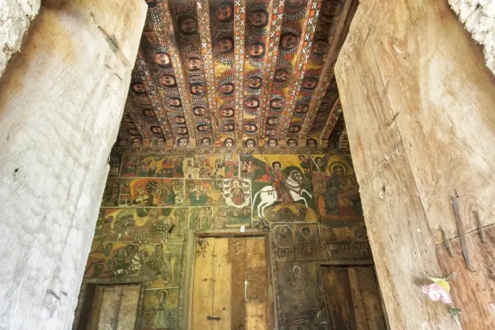 Framed Print : Ancient wall paintings inside the Debre Birhan Selassie Church, Gondar, Ethiopia, Africa Framed Print : Ancient wall paintings inside the Debre Birhan Selassie Church, Gondar, Ethiopia, Africa