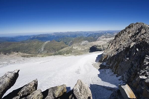 Aneto glacier, below Pico de Aneto at 3404m the highest peak in the Pyrenees