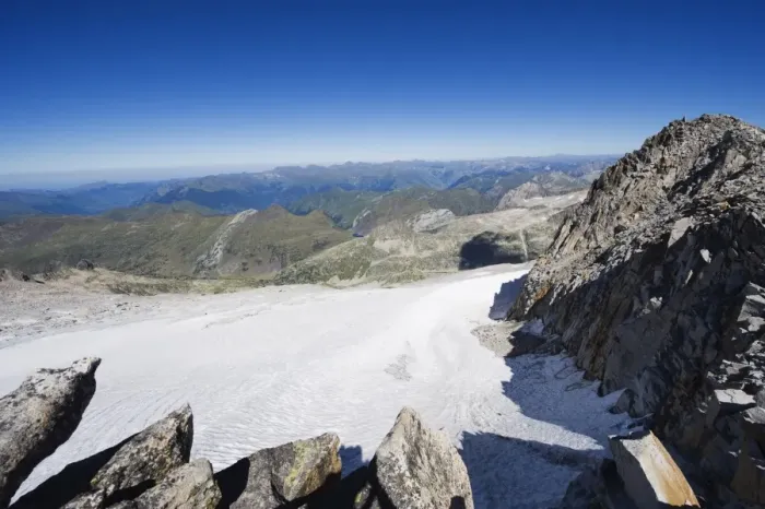 Framed Print : Aneto glacier, below Pico de Aneto at 3404m the highest peak in the Pyrenees Framed Print : Aneto glacier, below Pico de Aneto at 3404m the highest peak in the Pyrenees
