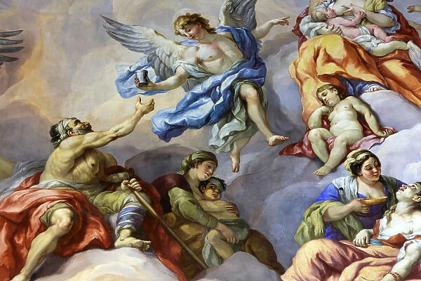 Angels and beggars, fresco by Johann Michael Rottmayrr, Karlskirche (St