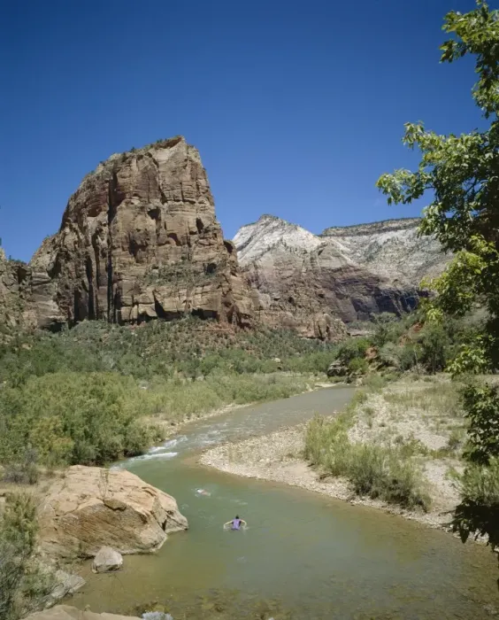 Framed Print : Angels Landing and Virgin River Framed Print : Angels Landing and Virgin River