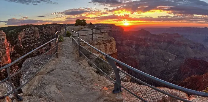 Framed Print : Angels Window Overlook on North Rim of Grand Canyon at sunrise, Grand Canyon National Park, UNESCO World Heritage Site, Arizona, United States of America, North America