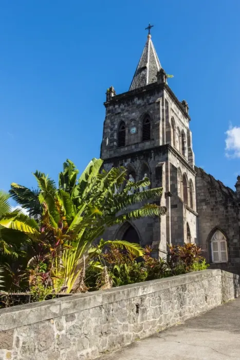 Framed Print : Anglican church in Roseau capital of Dominica, West Indies, Caribbean, Central America