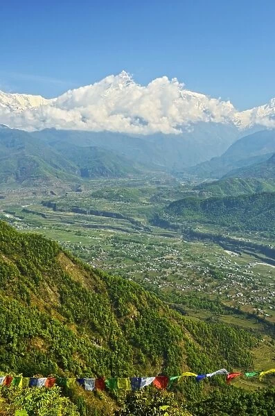 Annapurna Himal and Machapuchare seen from Sarangkot, Gandaki Zone, Western Region, Nepal, Himalayas, Asia