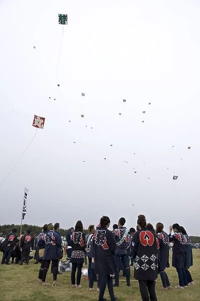 Annual Takoage Gassen (Kite Fighting Festival) in Hamamatsu, Shizuoka, Japan