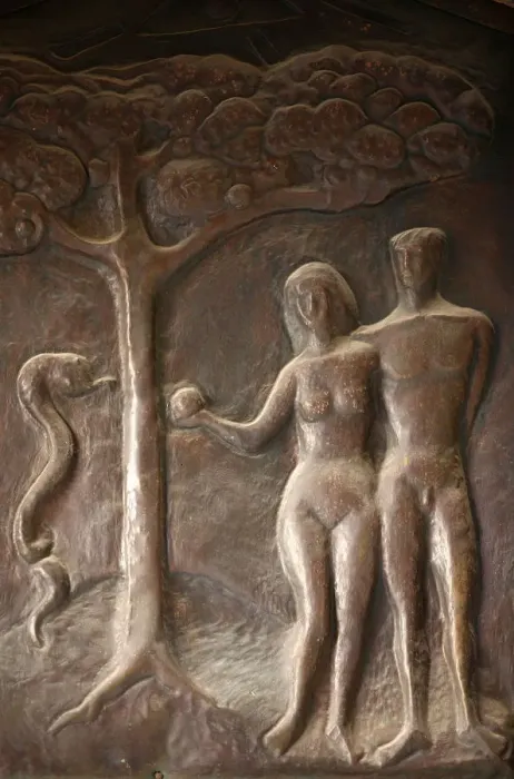 Framed Print : Annunciation Basilica door sculpture depicting Adam and Eve, Nazareth, Galilee, Israel Framed Print : Annunciation Basilica door sculpture depicting Adam and Eve, Nazareth, Galilee, Israel