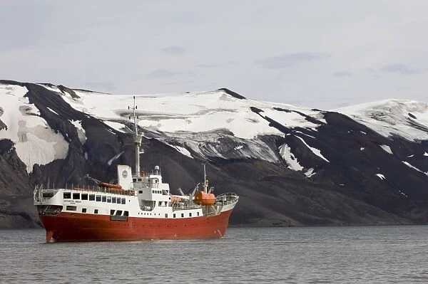 Antarctic Dream ship, Telephone Bay, Deception Island, South Shetland Islands