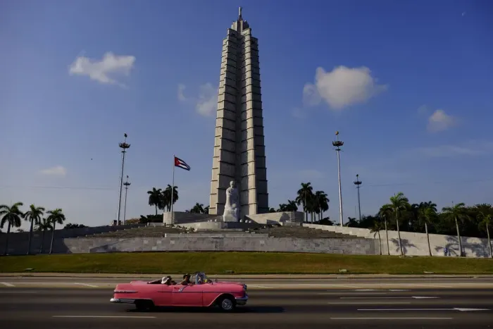 Framed Print : Antique car drives by Jose Marti Monument in Plaza de la Revolucion (Revolution Square) Framed Print : Antique car drives by Jose Marti Monument in Plaza de la Revolucion (Revolution Square)