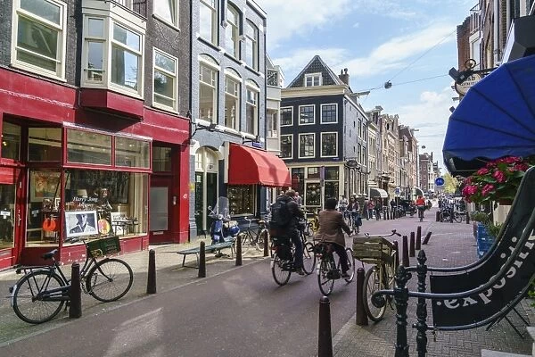 Antique shops and art galleries in Nieuwe Spiegelstraat, Amsterdam, Netherlands, Europe