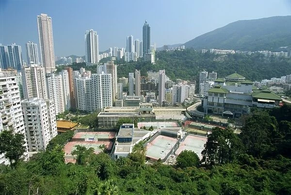 Apartment blocks at Happy Valley in northern Hong Kong island, a suburb famous for its racecourse