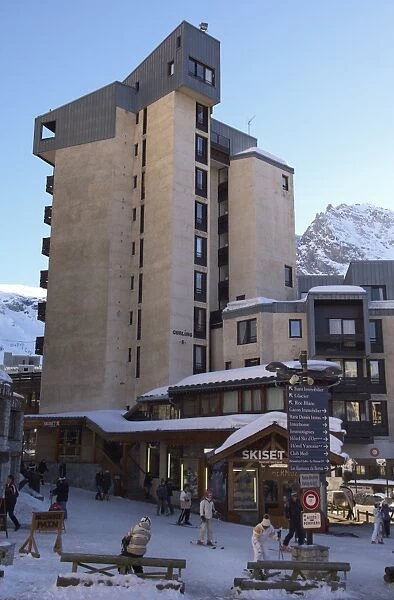 Apartment blocks in Val Claret, highest village in Tignes, Savoie, Rhone-Alpes, French Alps, France, Europe