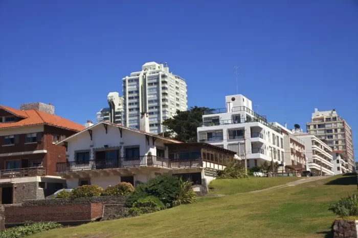 Framed Print : Apartments by beach, Punta del Este, Uruguay, South America Framed Print : Apartments by beach, Punta del Este, Uruguay, South America