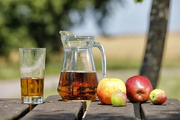 Apples and apple juice, Saargau, Rhineland-Palatinate, Germany, Europe