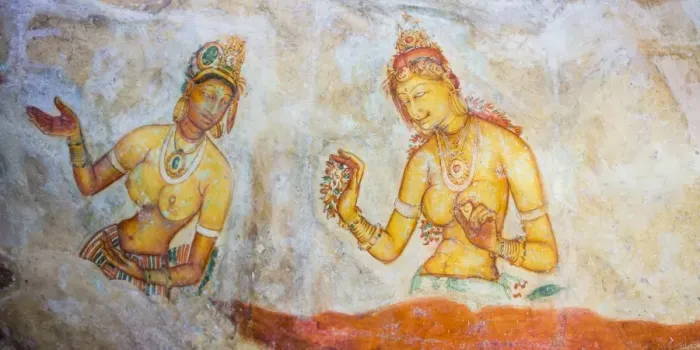 Framed Print : Apsara Frescoes on Mirror Wall at Sigiriya Rock Fortress, UNESCO World Heritage Site, Sri Lanka, Asia Framed Print : Apsara Frescoes on Mirror Wall at Sigiriya Rock Fortress, UNESCO World Heritage Site, Sri Lanka, Asia