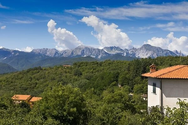 Apuane Alps, view from Corfino, Garfagnana, Tuscany, Italy, Europe