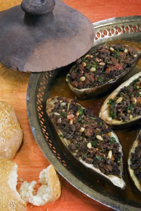Framed Print : Arabic food, stuffed aubergines, Middle East Framed Print : Arabic food, stuffed aubergines, Middle East