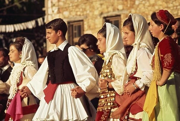Arachora dancers near Delphi, Greece, Europe