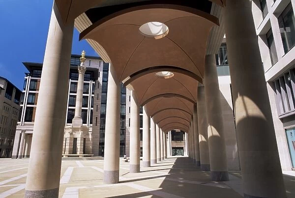 Arcade in Paternoster Square, near St. Pauls Cathedral, London, England