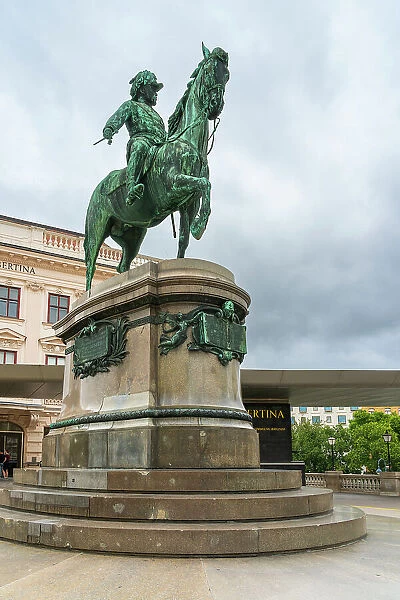 Archduke Albrecht monument in front of Albertina, Vienna, Austria, Europe