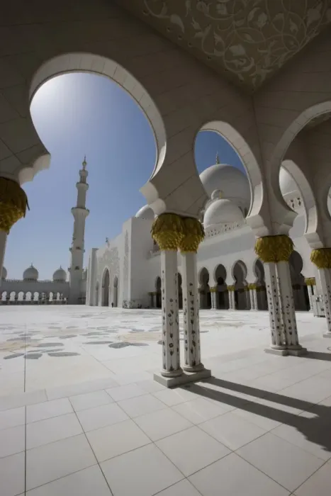 Framed Print : Arches and columns of the decorative courtyard of the new Sheikh Zayed Bin Sultan Al Nahyan Mosque Framed Print : Arches and columns of the decorative courtyard of the new Sheikh Zayed Bin Sultan Al Nahyan Mosque