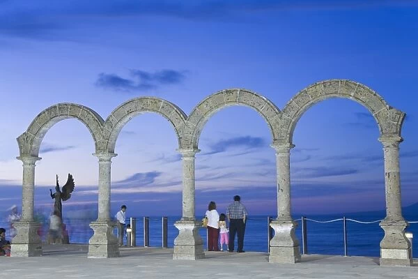 Arches on the Malecon, Puerto Vallarta, Jalisco State, Mexico, North America