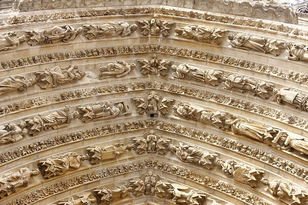 Arches, Marys Gate, Reims Cathedral, UNESCO World Heritage Site, Reims, Marne