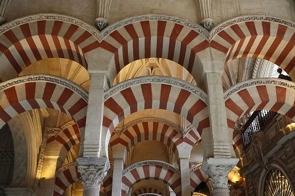 Arches of the Mosque (Mezquita) and Cathedral of Cordoba, UNESCO World Heritage Site