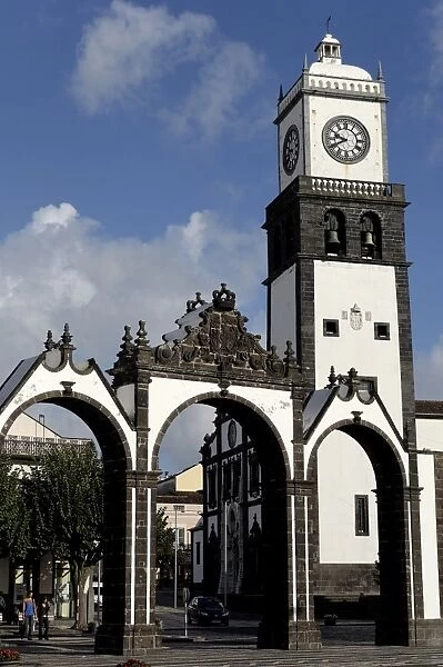 The Three Arches, symbolic old gates of the city, Ponta Delgada, Sao Miguel Island