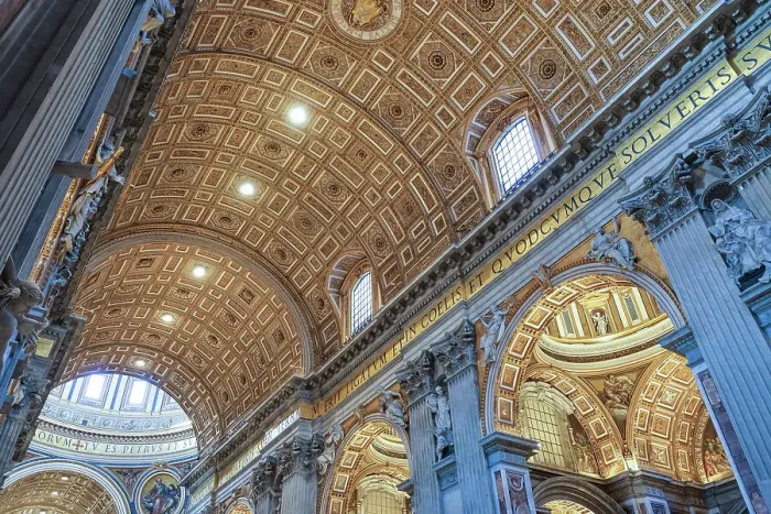 Framed Print : Architectural detail of the ceiling of Saint Peter's Basilica in Vatican City, the papal enclave in Rome, UNESCO World Heritage Site, Rome, Lazio, Italy, Europe Framed Print : Architectural detail of the ceiling of Saint Peter's Basilica in Vatican City, the papal enclave in Rome, UNESCO World Heritage Site, Rome, Lazio, Italy, Europe
