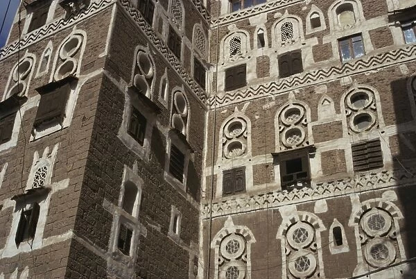 Architectural detail, Old City, Sana a, UNESCO World Heritage Site