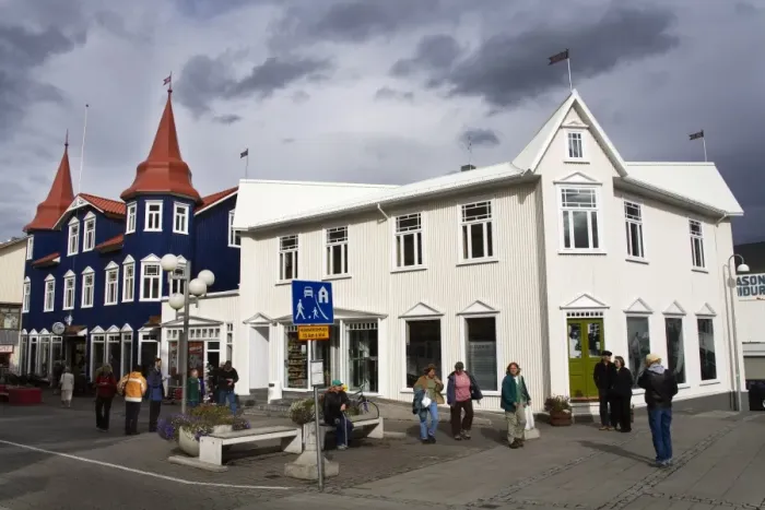 Framed Print : Architecture on Hafnarstr Street, Akureyri, Iceland, Polar Regions Framed Print : Architecture on Hafnarstr Street, Akureyri, Iceland, Polar Regions