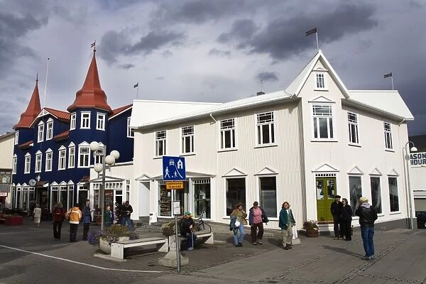 Architecture on Hafnarstr Street, Akureyri, Iceland, Polar Regions