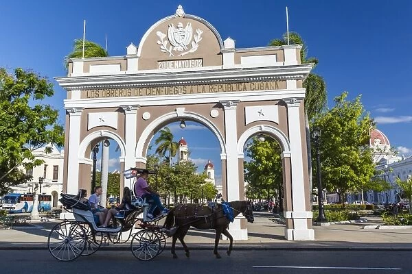 The Arco de Triunfo replica in Parque Jose Marti in the city of Cienfuegos, UNESCO