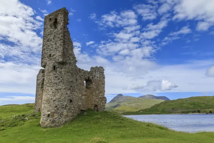 Framed Print : Ardvreck Castle, mountain landscape, Loch Assynt, Sutherland, Summer, Ullapool, Scottish Highlands Framed Print : Ardvreck Castle, mountain landscape, Loch Assynt, Sutherland, Summer, Ullapool, Scottish Highlands