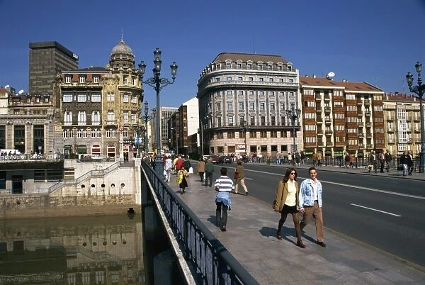 The Arenal bridge in the centre of the city of Bilbao