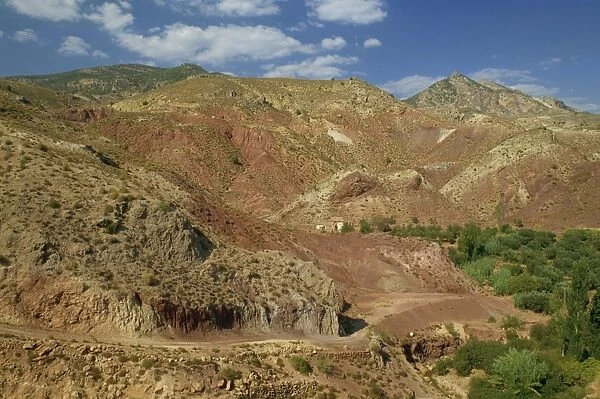 Arid landscape of mountains and gullies near Albacete
