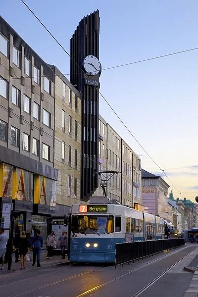 Arkaden Shopping Centre and tram at dusk, Gothenburg, Sweden, Scandinavia, Europe