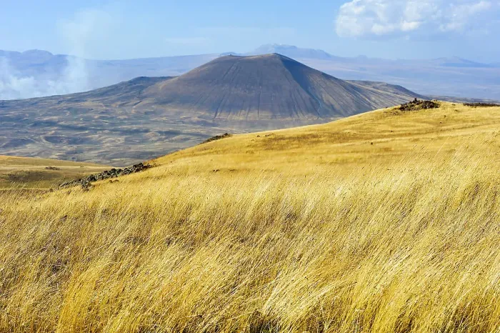 Framed Print : Armaghan volcano in the background, Argitchi plateau, Gegharkunik region, Armenia, Eurasia Framed Print : Armaghan volcano in the background, Argitchi plateau, Gegharkunik region, Armenia, Eurasia