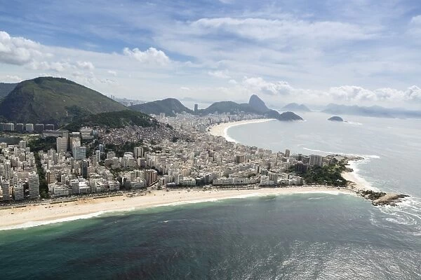 Arpoador and Copacabana beaches and the Arpoador peninsula, Rio de Janeiro, Brazil