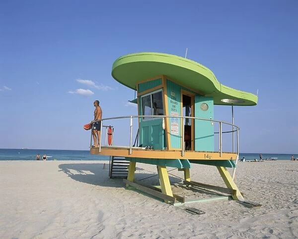 Art deco style lifeguard hut
