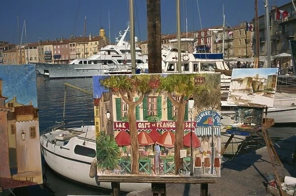 Art for sale on waterfront, St. Tropez, Var, Provence, Cote d Azur