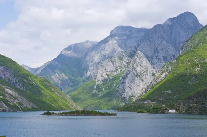 Framed Print : Artifical lake, Komani, Albania, Europe