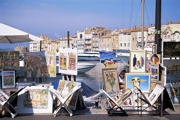 Artists paintings for sale, St. Tropez, Var, Cote d Azur, French Riviera
